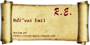 Révai Emil névjegykártya