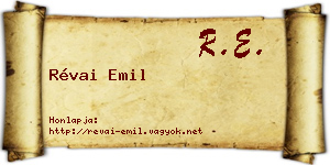 Révai Emil névjegykártya